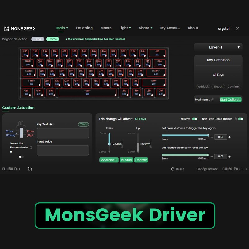 MONSGEEK FUN60 Ultra Rapid Trigger Gaming Keyboard 8k SP Magnetic