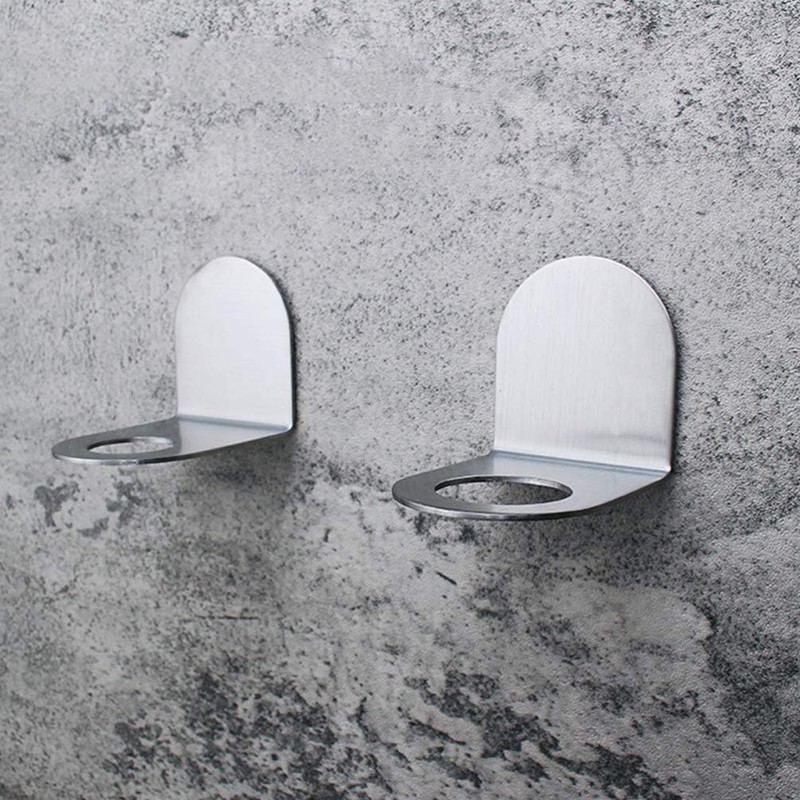 2pcs Wall Mounted Hand Holder Hanging Rack Shampoo Shelf Kitchen