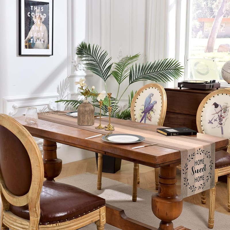 Modern Table Runner 40 x 140 cm Beige Brown Runner