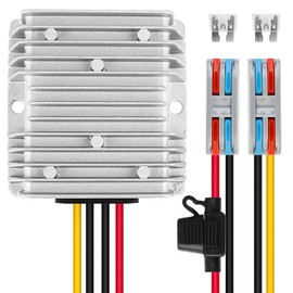 DC Voltage Reducer DC 24V Step Down to 12V 20A 240W Voltage Regulator Power Converter Waterproof Module Transformer for Golf Cart Club Car Truck