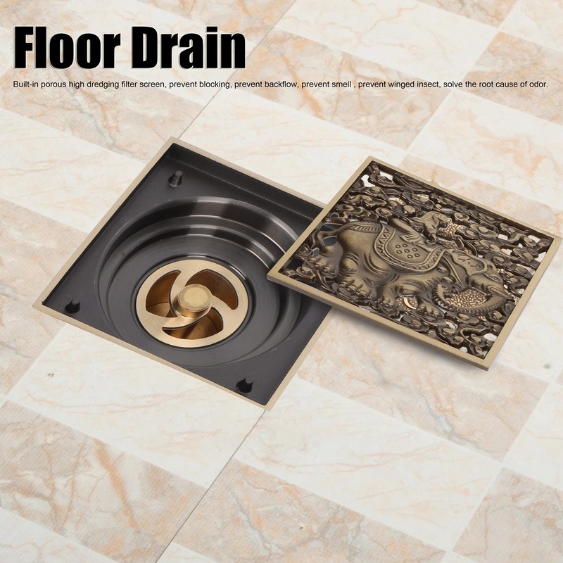 Floor Drain Antique Full Copper Shower Drain Kit for Kitchen