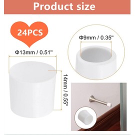 24 Pcs Rubber Door Stop,Premium Rubber Door Stop Stud Replacement Tips – Doorstopper Bumpers, Springe Hinge End Caps for Wall & Floor Protection – Universal Size (White)