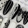 Mesh lace handmade nail tips - Square L / 망사