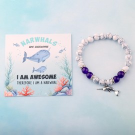 Narwhal Bracelet Narwhal Unicorn Of The Sea Bead Bracelet Narwhal Lover Jewelry (NARWHALS bracelet ca)