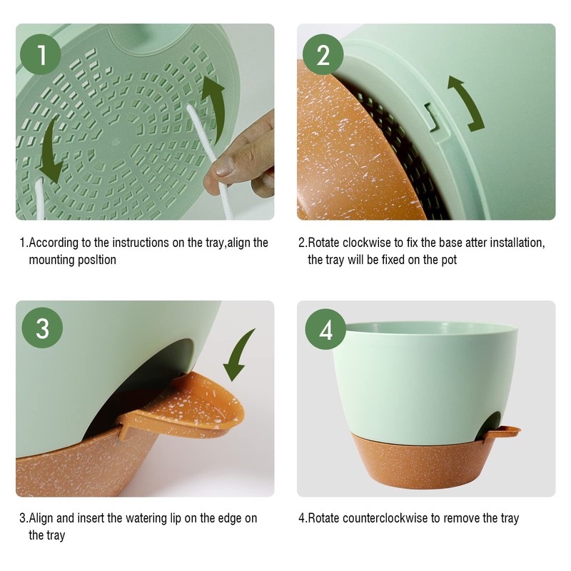 8 inch Hanging Planters, 2 Pack Self Watering Hanging Pots