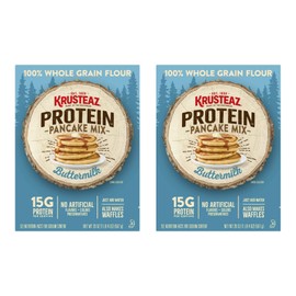 Krusteaz Protein Pancake Mix, Buttermilk Pancake Mix, 100% Whole Grain Flour & 15g of Protein Per Serving, Also Makes Waffles, Just Add Water (1.25 Pound (Pack of 2))