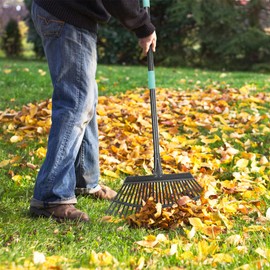 KeFanta Garden Leaf Rake ,18.5" Wide Heavy Duty Leaf Rake with 25 Metal Tines, Leaves Rakes with 6FT Adjustable Handle for Yard Lawn Shrub Garden Leaves