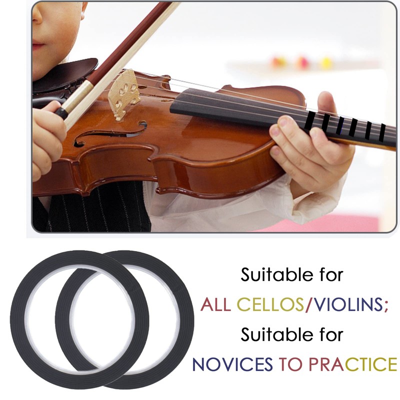 Cheerock 2pcs Black Violin Fingerboard Tape, 216 Ft Violin Finger Tape