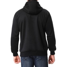 TUAOVA Men's Relaxed Fit Fleece-Lined Pullover Hooded Sweatshirt Comfortable and Soft(Black,L)