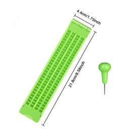 Glomora 4 Zeilen 28 Zellen Braille Schiefer Braille Schreiben Schiefer Kunststoff Braille Schiefer Kit, Grüner