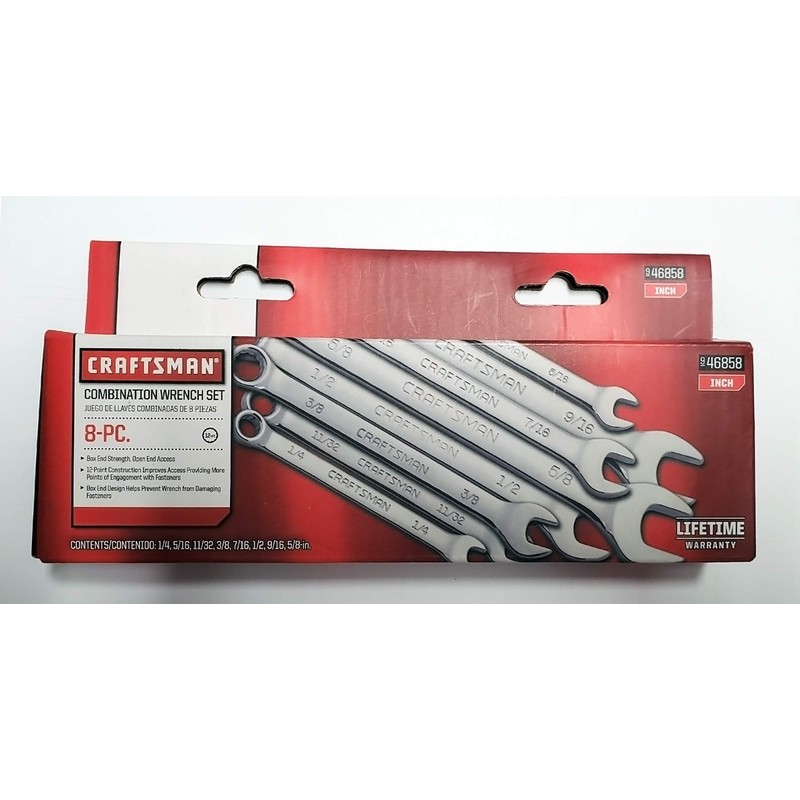 Craftsman 8-Piece Standard 12 Point Combination Wrench Set