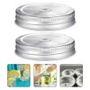 LABRIMP 4pcs Stainless Steel Mason Jar Lids with Straw Hole