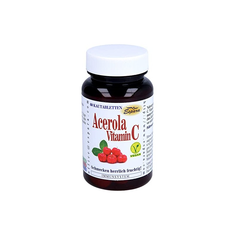 Espara Acerola-Vitamin C Chewable Tablets Immune System Pack of 60