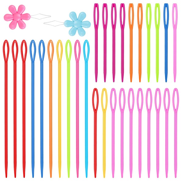 32 Pcs Yarn Needles, Plastic Sewing Needles, 3 Sizes of
