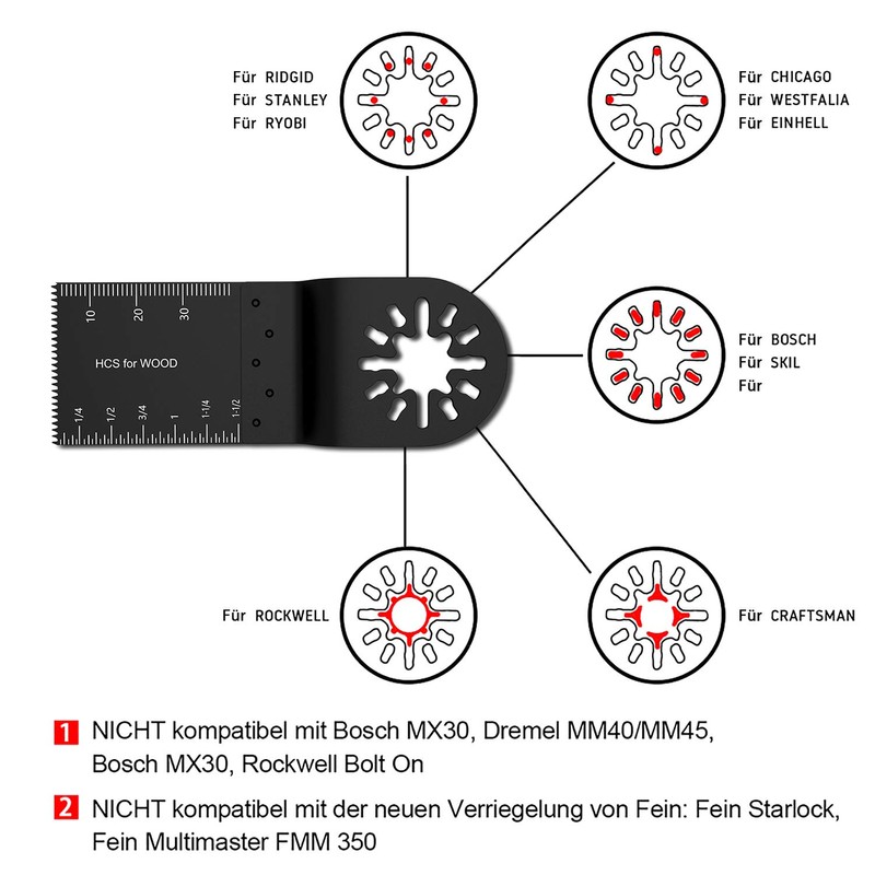 100-Piece Oscillating Accessory Set Mix Multitool Saw Blades Multitool for