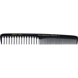 Hercules Sägemann 2560 Beauty Star with High-Tooth Natural Rubber Hair Comb with 2 Tooth Extra Coarse + Fine 7 Inches Reinforced Back