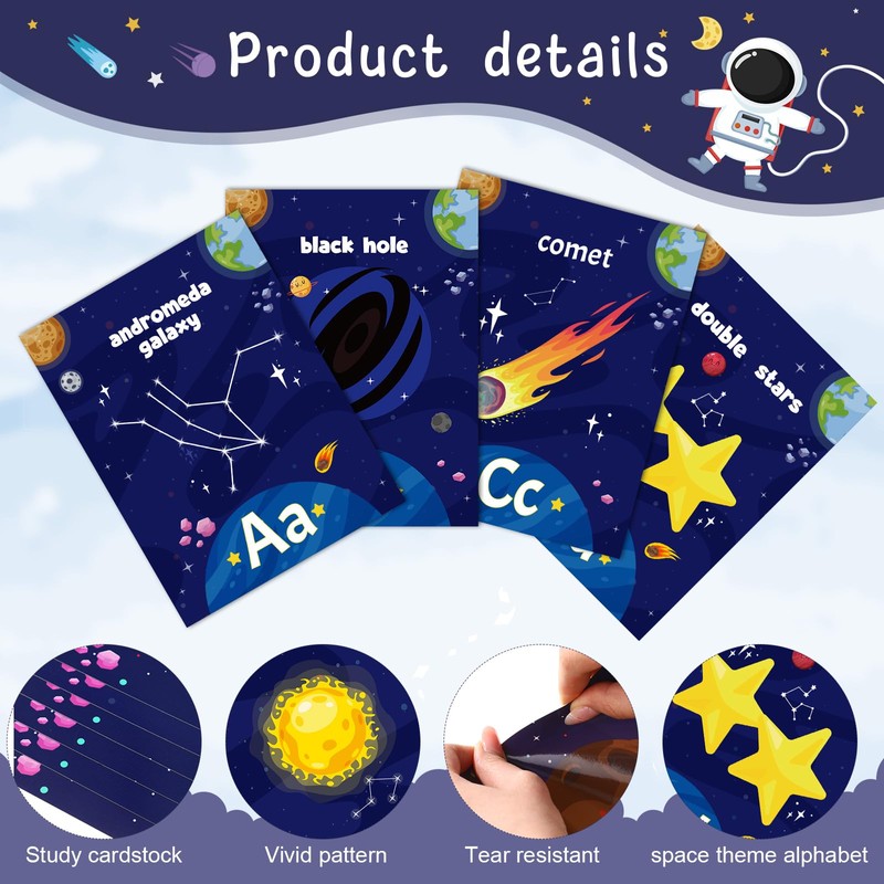 Harloon 56 Pcs Outer Space Alphabet Number Bulletin Board Galaxy