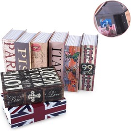 CYSFETENA Book Style Lockable Money Box, Italy Type Cash Jewellery, Concealed Book Safe, 18 x 11.5 x 5.5 cm, Money Box Book with 2 Keys, Suitable for Home, Office, Travel
