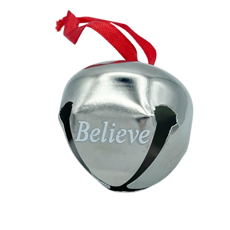 Believe Bell Christmas Tree Hanging Ornaments Sleigh Bells