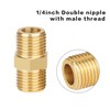 nutmanel Double Nipple, 2 x 1/4 Inch Brass Male Thread,