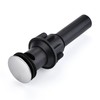 Bathroom Sink Drain with Overflow: Chrome+Black Bathroom Sink Drain Stopper