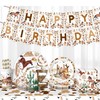 Cowboy Party Supplies, Complete Pack Western Party Tableware Set Including