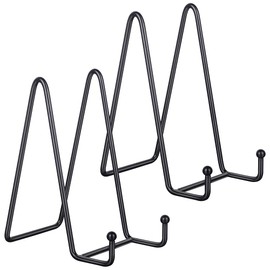 Pack of 2 Iron Display Stands 6 Inch Black Metal Plate Stand Easel Metal Frame Holder for Photo Art Plates Books Picture and Tabletop Art