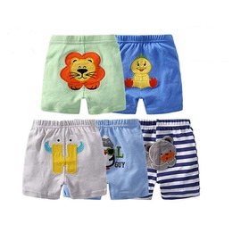 Monvecle Baby Boy 5pcs Pack Newborn to Toddler Summer Cotton Cartoon Shorts Gift Set 9M