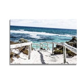DZL Art S74281 Rottnest Island Beach Seascape Painting Sea Nature Pictures Wall Art Canvas Prints Painting Ready to Hang for Living Room Bedroom Decor Office Wall Decor Home Decoration