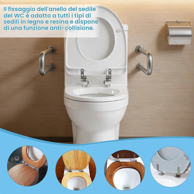 2 Kit Cerniere Tavoletta Sedile Wc