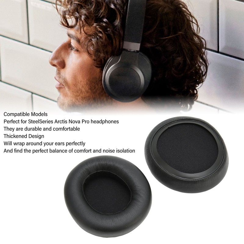 Headphone Ear Pads Soft Noise Blocking Protein Leather Headset Ear