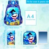 gxtvo 3PCS Shark Backpack for Boys, 16" Kids Bookbag with