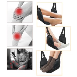 Airplane Footrest,2 Pack Travel Foot Rest,Portable Adjustable Plane Leg Rest，Airplane Foot Hammock,Footstool for airplane travel, office, can improve swelling and soreness (black + dark blue)