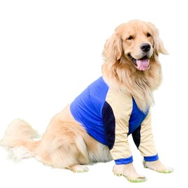 Elbow Protection Shirt for Large Dogs Short Pyjamas Joint Recovery Sleeves to Prevent Licking Wounds 3XL (Blue)