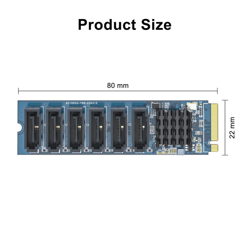 10Gtek M.2 to SATA Adapter, M Key to SATA3.0 Card,