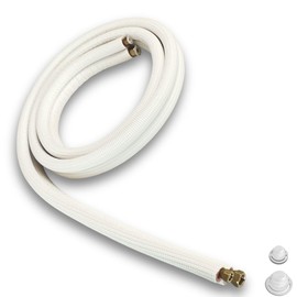 Cloud Fire 10 Ft Aluminum HVAC Line Set 1/4 & 3/8 Inch for Mini Split AC, Flexible High-Pressure Pipes with Fittings, Compatible 9000-12000 BTU Systems