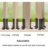 VANROUG 4Pcs Adjustable Wood Fence Pergola Post Base Brackets kit