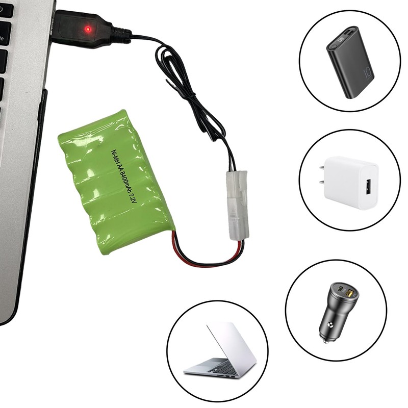9.6V NiMH/NiCd Battery Charger Cable with Standard Tamiya Plug Compatible