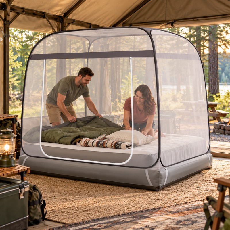 Portable Yurt Mosquito Net for Single or Double Bed –