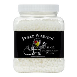 Polly Plastics Moldable Plastic Pellets for Cosplayers and Hobbyists in EZ Grip Jar with Idea Booklet (10 oz)