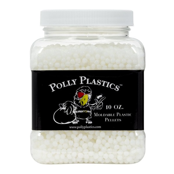 Polly Plastics Moldable Plastic Pellets for Cosplayers and Hobbyists in EZ Grip Jar with Idea Booklet (10 oz)