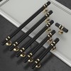 Amerdeco Pack of 10 Furniture Knobs Black Bar Handle Kitchen
