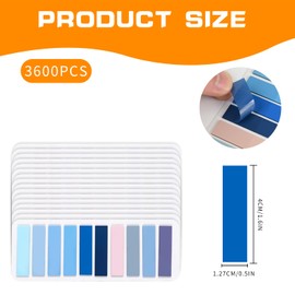 3600pcs Sticky Index Tabs – 18 Packs of Colored Page Markers, Writable & Repositionable Tabs for Notes, Books, Journals & Documents