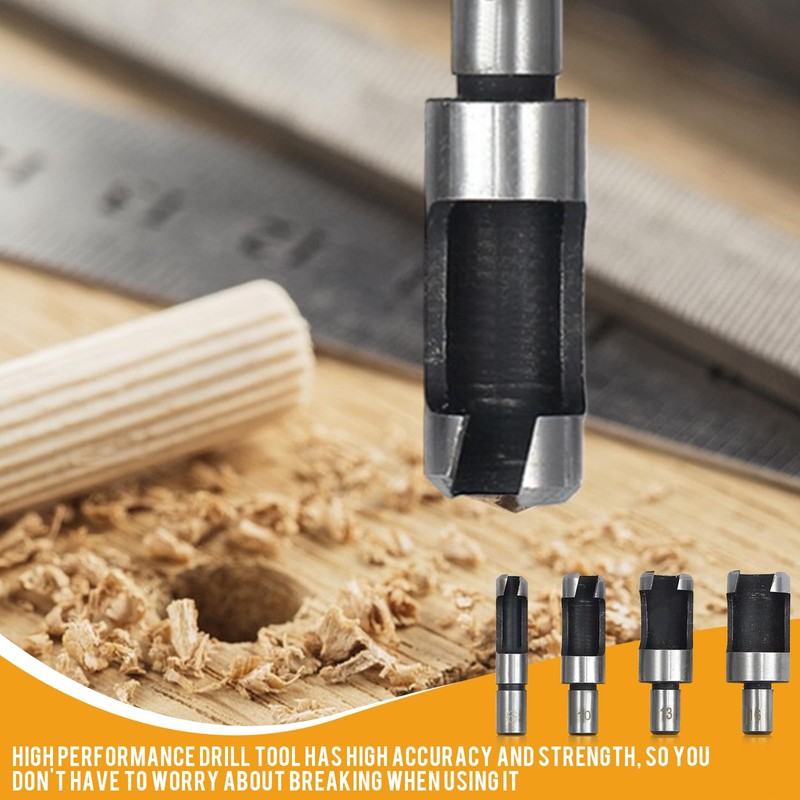 8 Piece Dowel Tenon Drill, Wood Plug Cutter Drill Bit