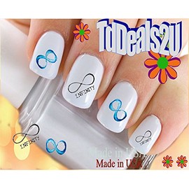 Nail Art Decals WaterSlide Nail Transfers Stickers General Nail Decals - Infinity Symbol Set #1 Love Forever - Salon Quality! DIY Nail Accessories