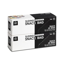 Snack Slider Storage Bags- 80 Count, Featuring Expandable Bottom, Zero BPA, Microwave-Safe(2 boxes of 40)