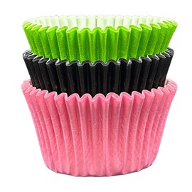 Scrumptious! - Cupcake Cases - Wicked Mix - 36PC 65GSM 51mm x 38mm Pink, Lime and Black Greaseproof Paper Baking Cases - Great for Birthday and Wicked Themed Party Muffins, Cakes and Bakes
