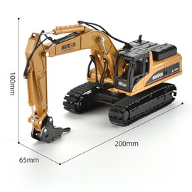 Gemini&Genius Drill Excavator Toys for Kids, Heavy Duty Construction Vehicle Toy 1:50 Scale Hammer Digger, Driller Car Toy, Alloy Model with Moveable Joints and 360° Rotatable Table