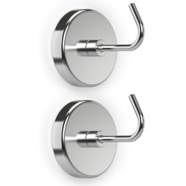 PRIMADA Extra-Strong Set Magnetic Hooks, 2pc, Chrome