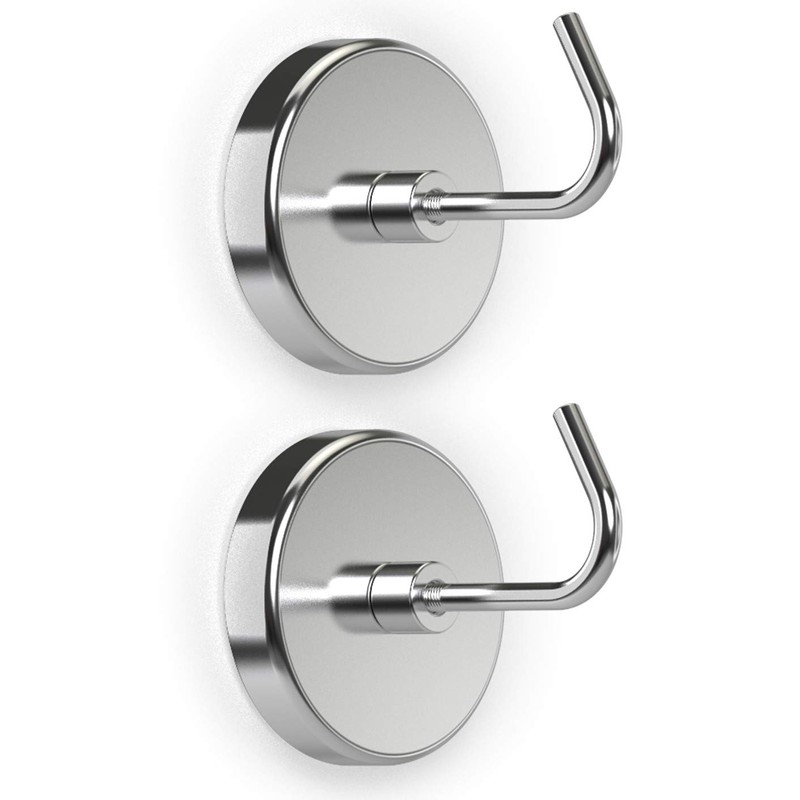 PRIMADA Extra-Strong Set Magnetic Hooks, 2pc, Chrome